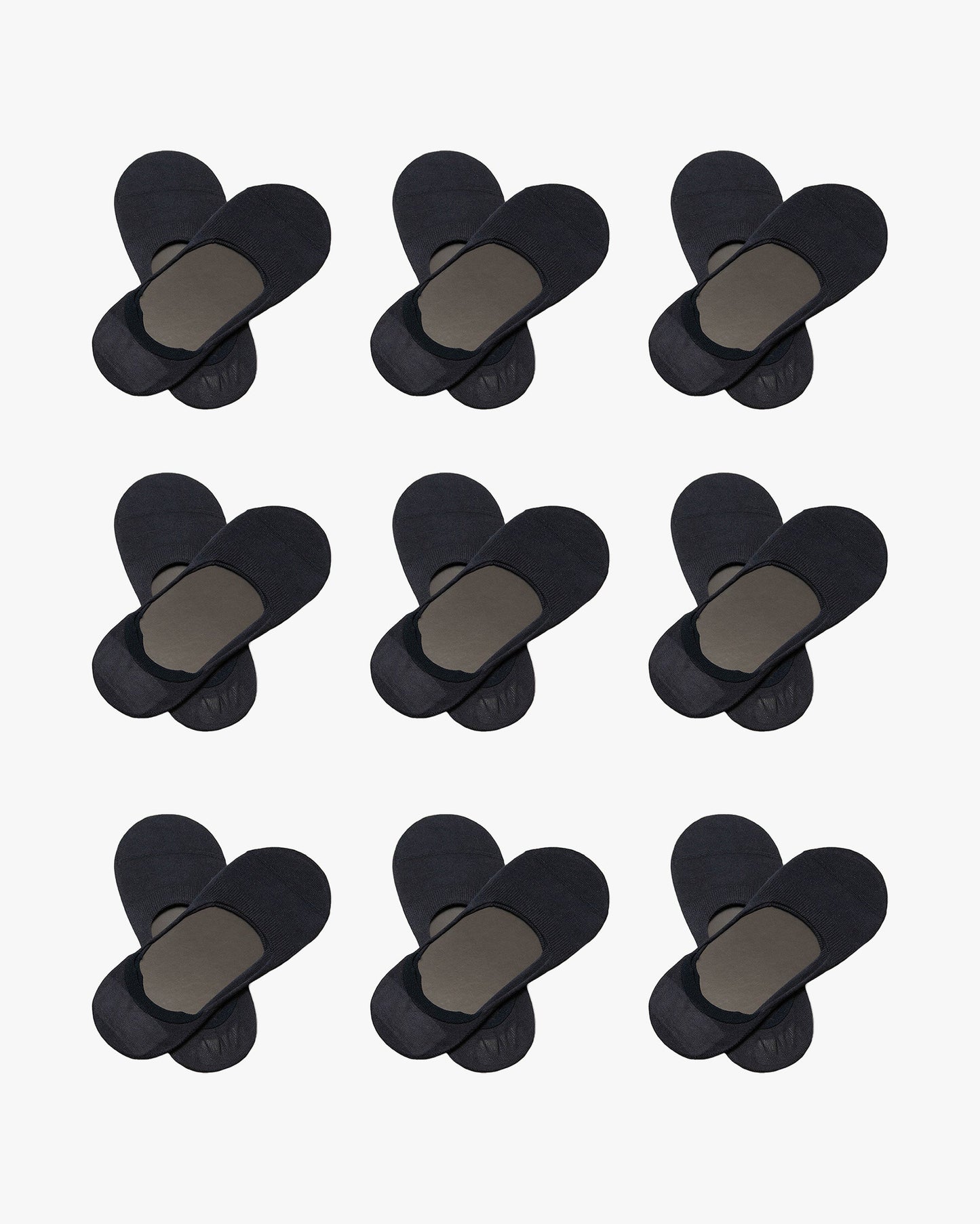 Nine pairs of Lars – Cotton Loafer Socks arranged in a grid on a white background.