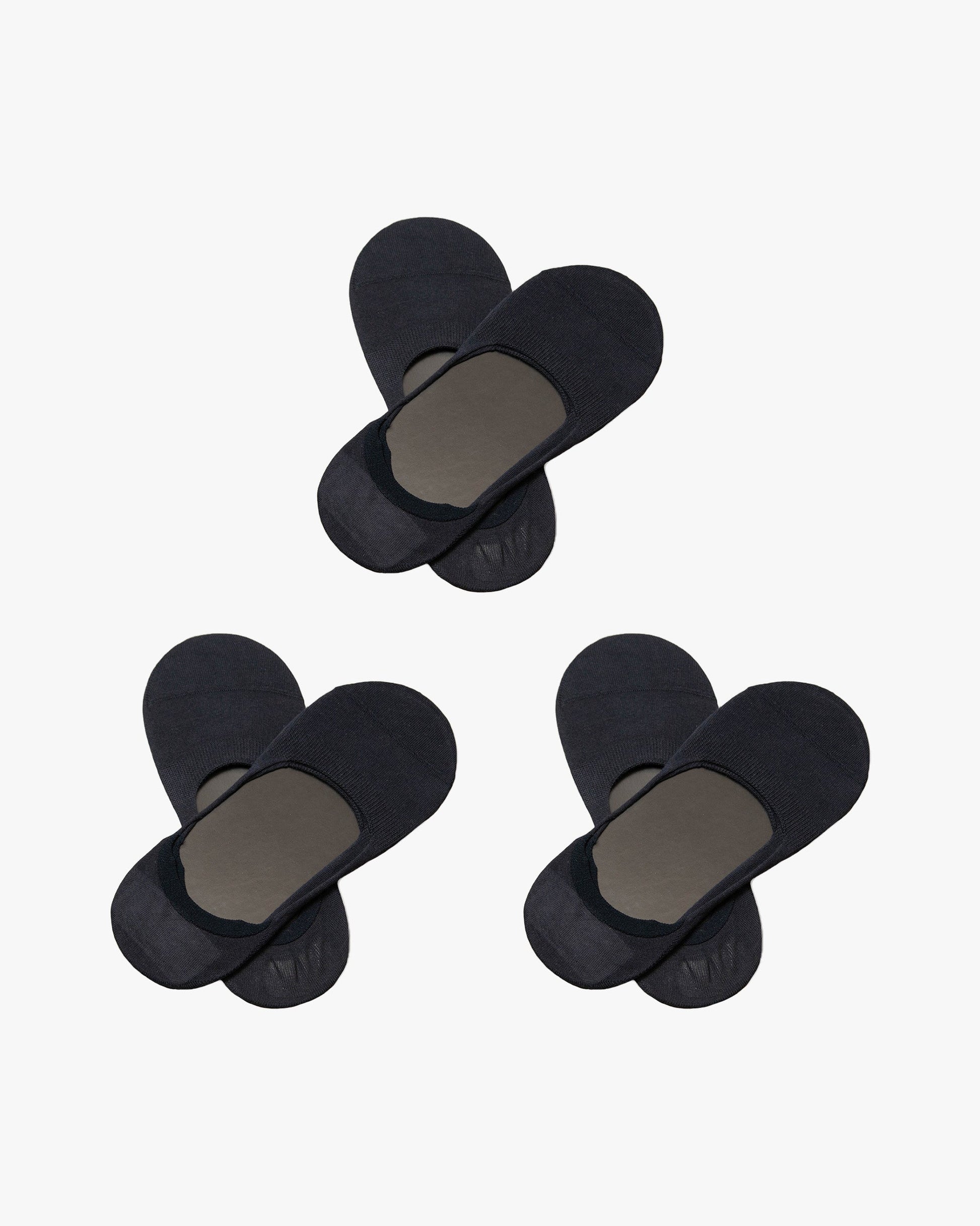 Three pairs of navy Lars – Cotton Loafer Socks arranged against a white background.