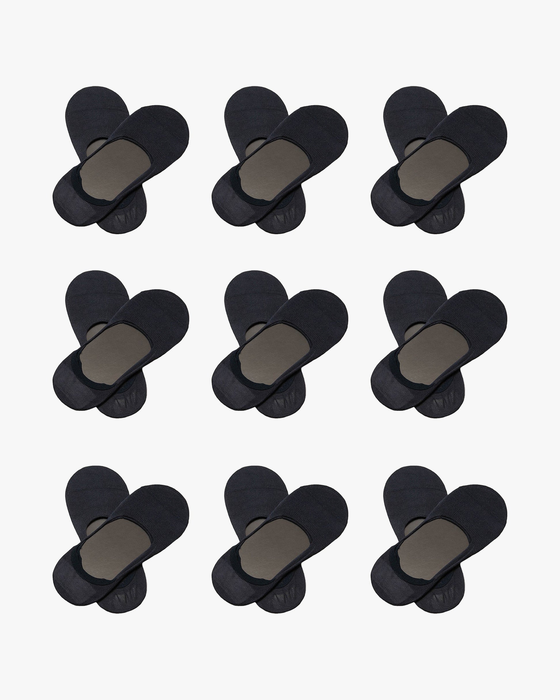 Nine pairs of Lars – Cotton Loafer Socks arranged in a grid on a white background.